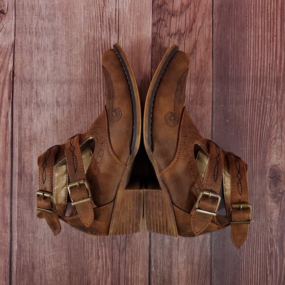 *READ* Roper Womens Size 6 Willa Embroidery Snip Toe Casual Ankle Boots Brown - Picture 9 of 16